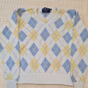 Ralph Lauren Argyle Patterned Sweater in Blue and Yellow